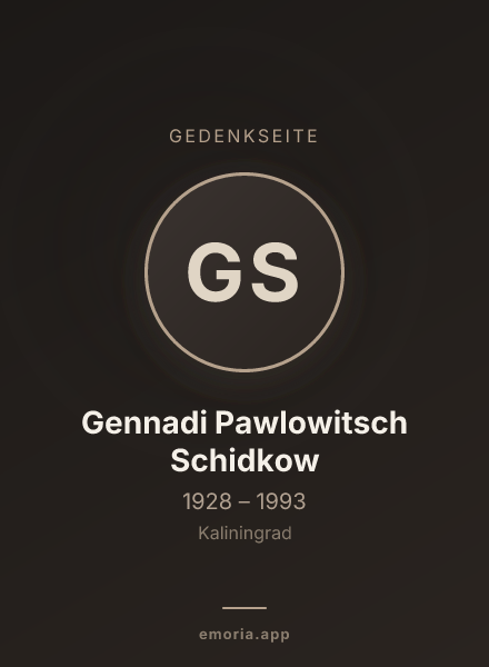 Gedenkportrait von Gennadi Pawlowitsch Schidkow