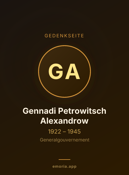 Gedenkportrait von Gennadi Petrowitsch Alexandrow