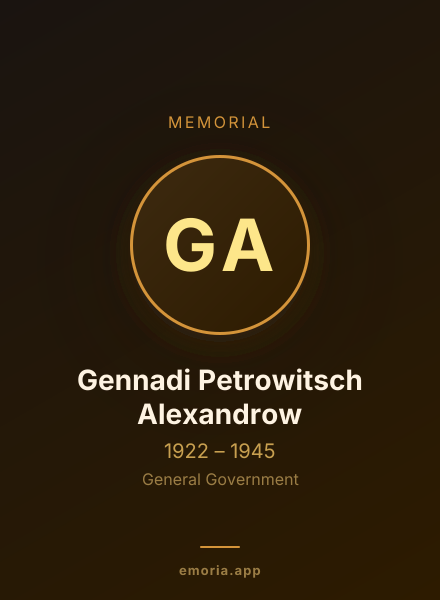 Memorial portrait of Gennadi Petrowitsch Alexandrow