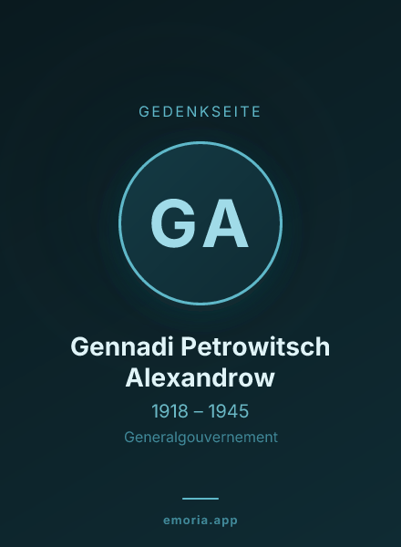 Gedenkportrait von Gennadi Petrowitsch Alexandrow