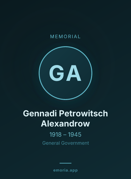 Memorial portrait of Gennadi Petrowitsch Alexandrow