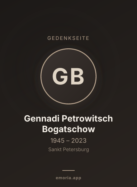 Gedenkportrait von Gennadi Petrowitsch Bogatschow