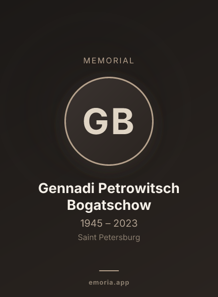 Memorial portrait of Gennadi Petrowitsch Bogatschow