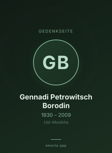 Gedenkportrait von Gennadi Petrowitsch Borodin