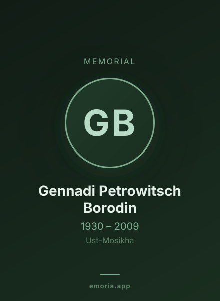 Memorial portrait of Gennadi Petrowitsch Borodin