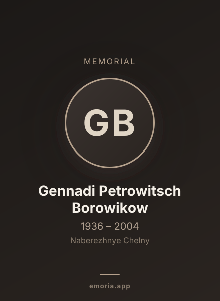 Memorial portrait of Gennadi Petrowitsch Borowikow
