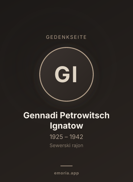 Gedenkportrait von Gennadi Petrowitsch Ignatow