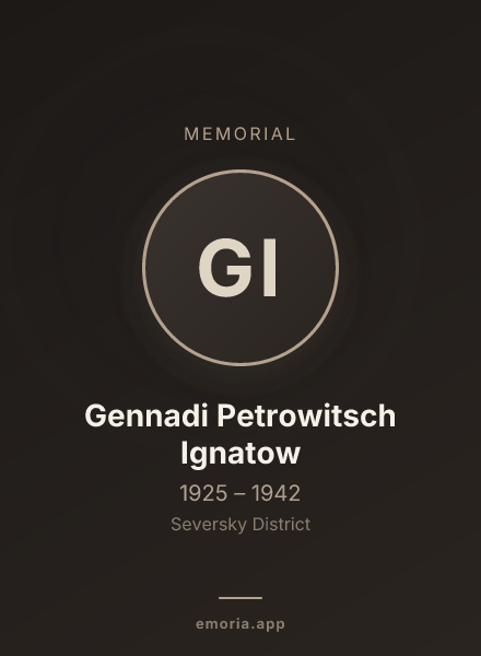 Memorial portrait of Gennadi Petrowitsch Ignatow