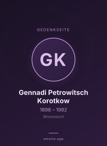 Gedenkportrait von Gennadi Petrowitsch Korotkow
