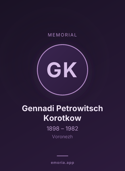Memorial portrait of Gennadi Petrowitsch Korotkow