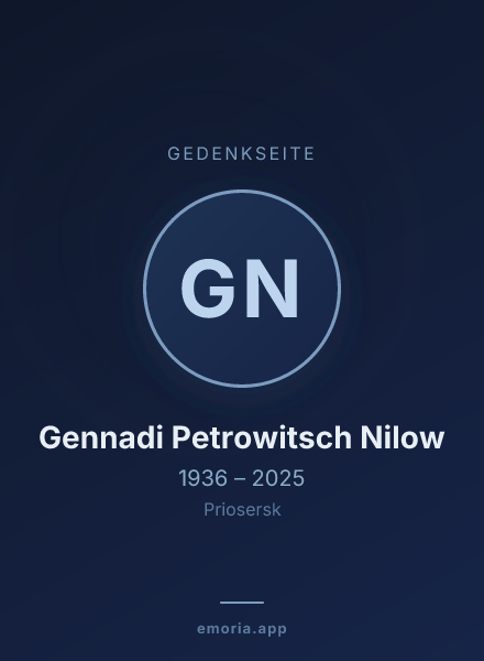 Gedenkportrait von Gennadi Petrowitsch Nilow