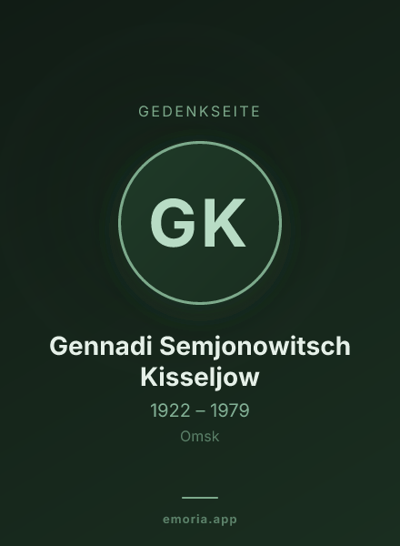 Gedenkportrait von Gennadi Semjonowitsch Kisseljow
