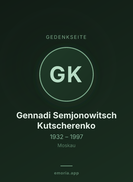 Gedenkportrait von Gennadi Semjonowitsch Kutscherenko