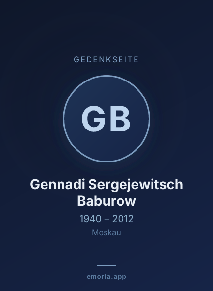 Gedenkportrait von Gennadi Sergejewitsch Baburow