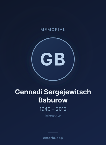 Memorial portrait of Gennadi Sergejewitsch Baburow