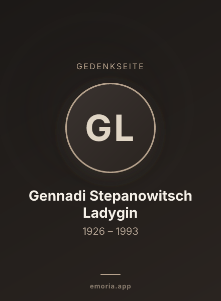 Gedenkportrait von Gennadi Stepanowitsch Ladygin