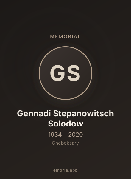 Memorial portrait of Gennadi Stepanowitsch Solodow