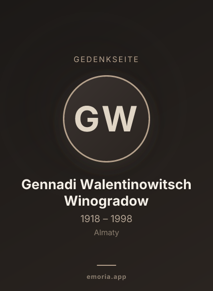 Gedenkportrait von Gennadi Walentinowitsch Winogradow