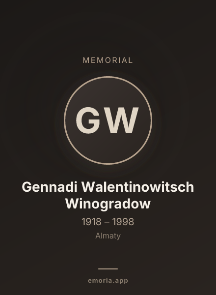 Memorial portrait of Gennadi Walentinowitsch Winogradow