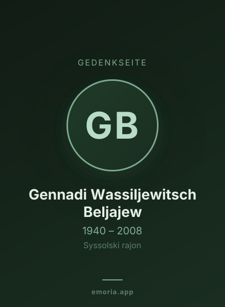 Gedenkportrait von Gennadi Wassiljewitsch Beljajew