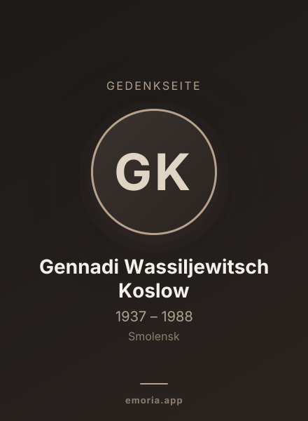 Gedenkportrait von Gennadi Wassiljewitsch Koslow