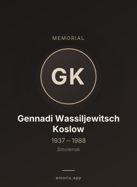 Memorial portrait of Gennadi Wassiljewitsch Koslow