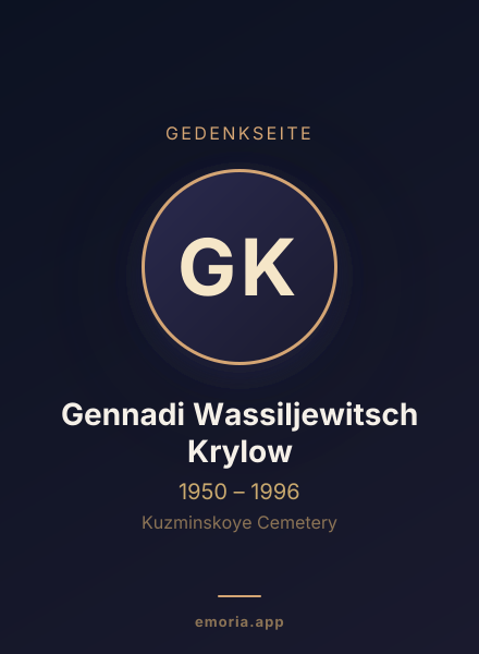 Gedenkportrait von Gennadi Wassiljewitsch Krylow