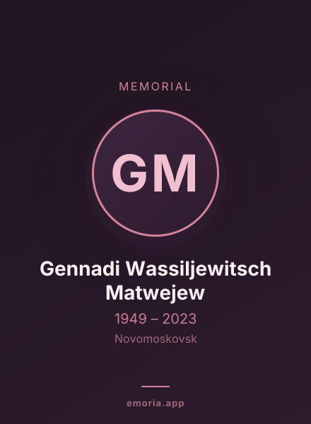 Memorial portrait of Gennadi Wassiljewitsch Matwejew