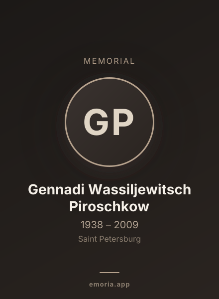 Memorial portrait of Gennadi Wassiljewitsch Piroschkow