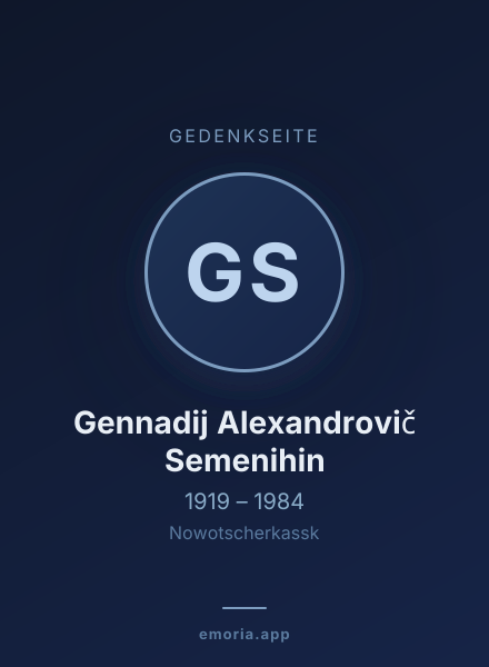Gedenkportrait von Gennadij Alexandrovič Semenihin
