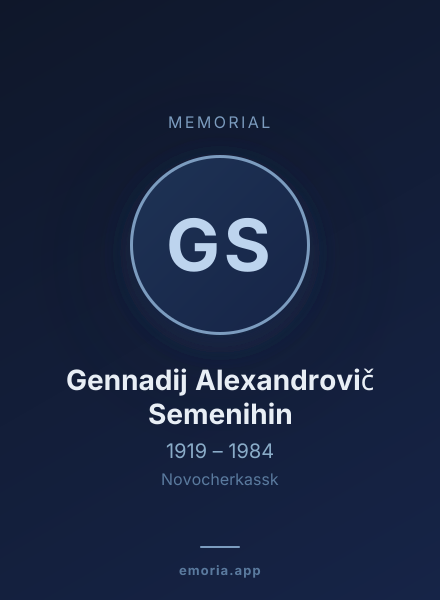 Memorial portrait of Gennadij Alexandrovič Semenihin