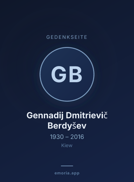 Gedenkportrait von Gennadij Dmitrievič Berdyšev