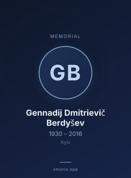 Memorial portrait of Gennadij Dmitrievič Berdyšev