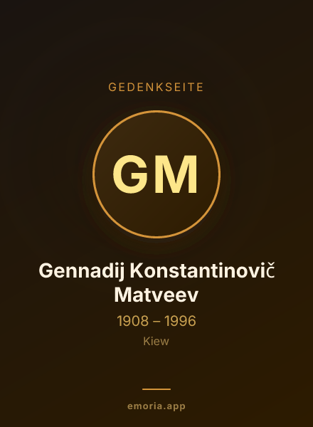 Gedenkportrait von Gennadij Konstantinovič Matveev