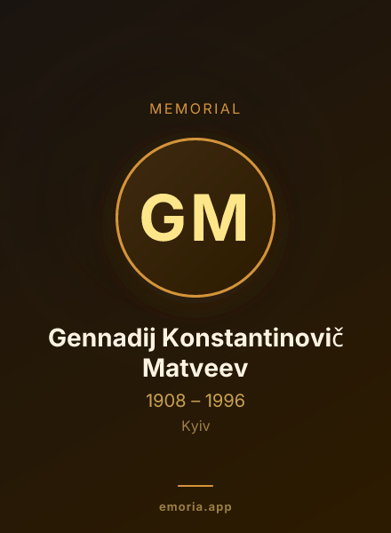 Memorial portrait of Gennadij Konstantinovič Matveev