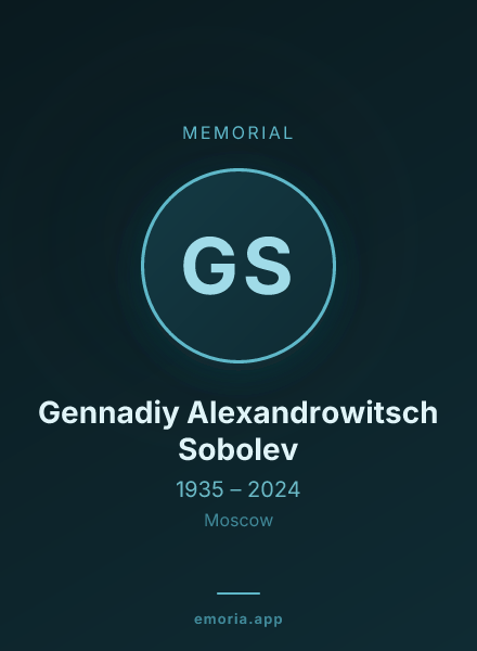 Memorial portrait of Gennadiy Alexandrowitsch Sobolev