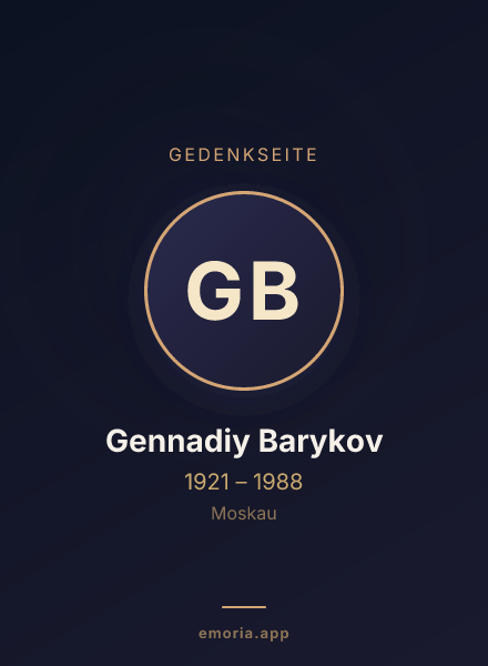 Gedenkportrait von Gennadiy Barykov