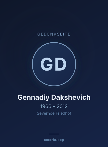 Gedenkportrait von Gennadiy Dakshevich