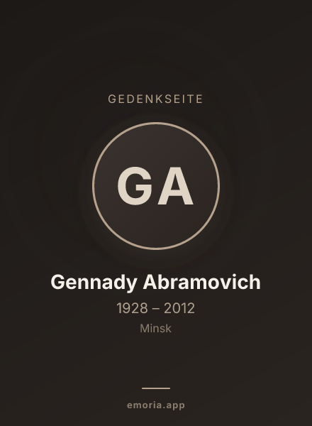 Gedenkportrait von Gennady Abramovich