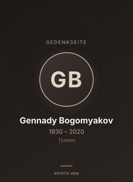 Gedenkportrait von Gennady Bogomyakov