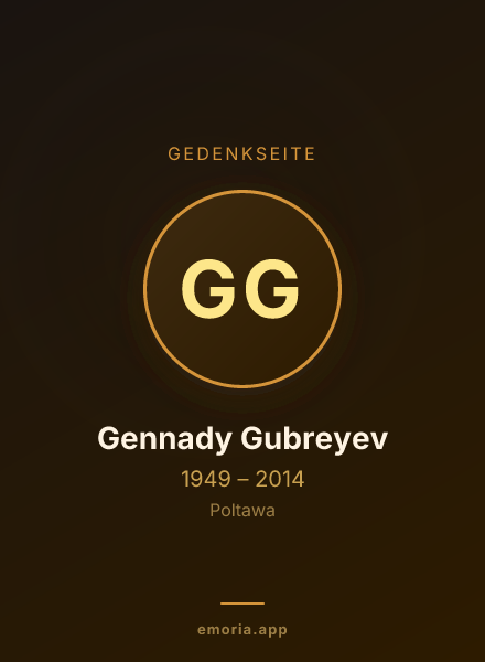 Gedenkportrait von Gennady Gubreyev