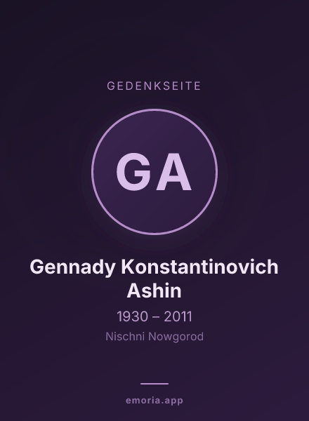 Gedenkportrait von Gennady Konstantinovich Ashin
