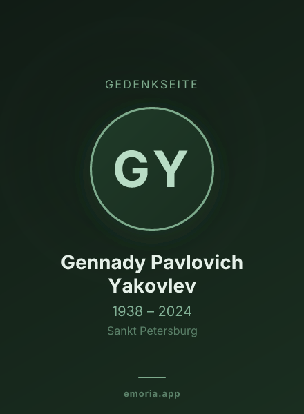 Gedenkportrait von Gennady Pavlovich Yakovlev