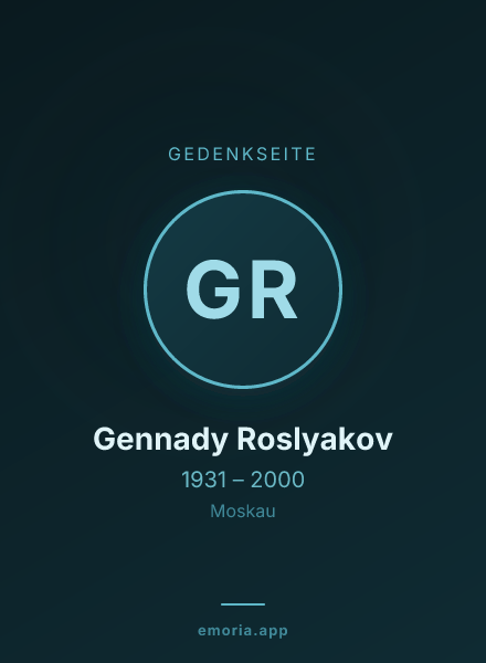Gedenkportrait von Gennady Roslyakov