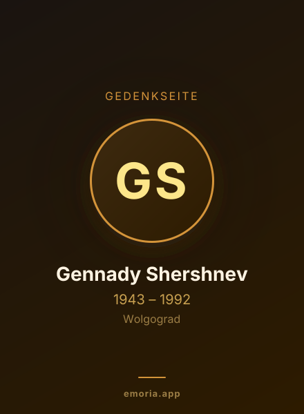 Gedenkportrait von Gennady Shershnev