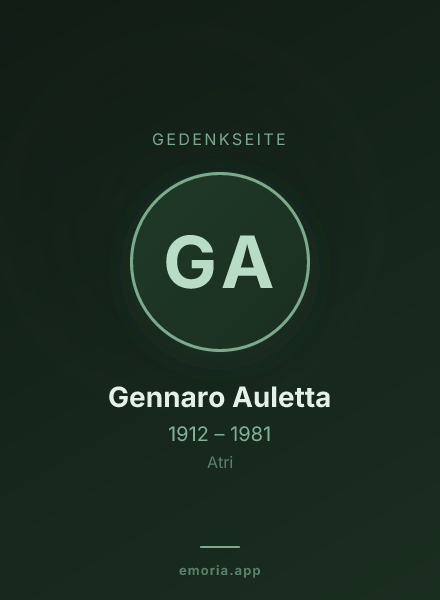 Gedenkportrait von Gennaro Auletta