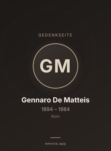 Gedenkportrait von Gennaro De Matteis