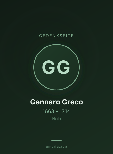 Gedenkportrait von Gennaro Greco