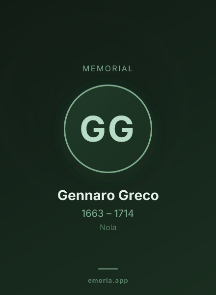 Memorial portrait of Gennaro Greco