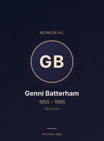 Memorial portrait of Genni Batterham